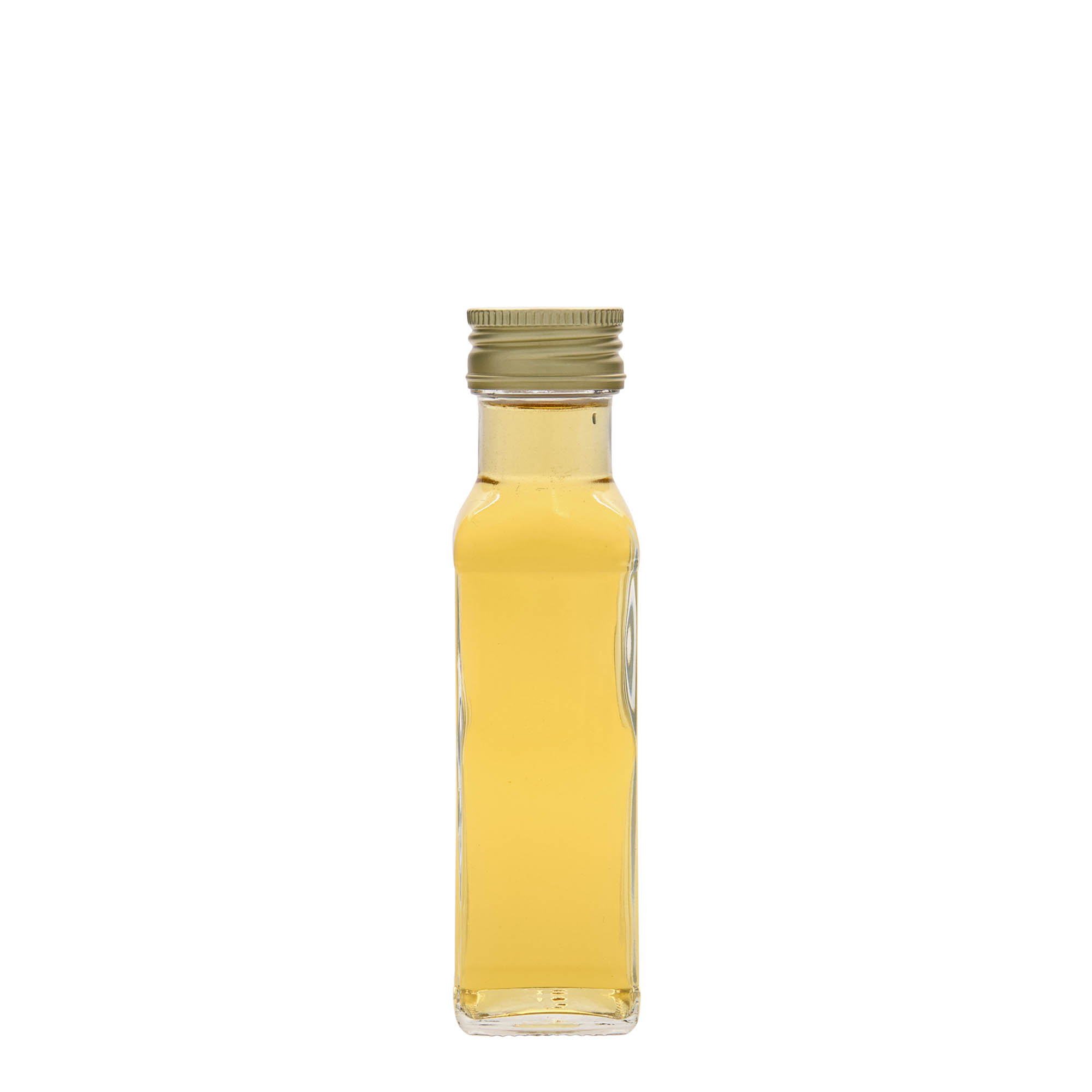 Sticlă de sticlă de 100 ml „Marasca”, pătrată, gura: PP 31,5 Sticlă de sticlă de 100 ml „Marasca”, pătrată, gura: PP 31,5