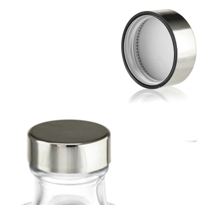 Capac cu filet, plastic ABS, argintiu, pentru gura: GPI 33/400