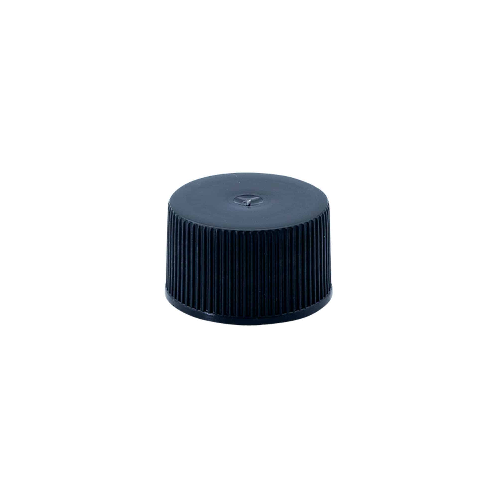 Capac cu filet cu inserție EPE, plastic PE, negru, pentru gură: DIN 25