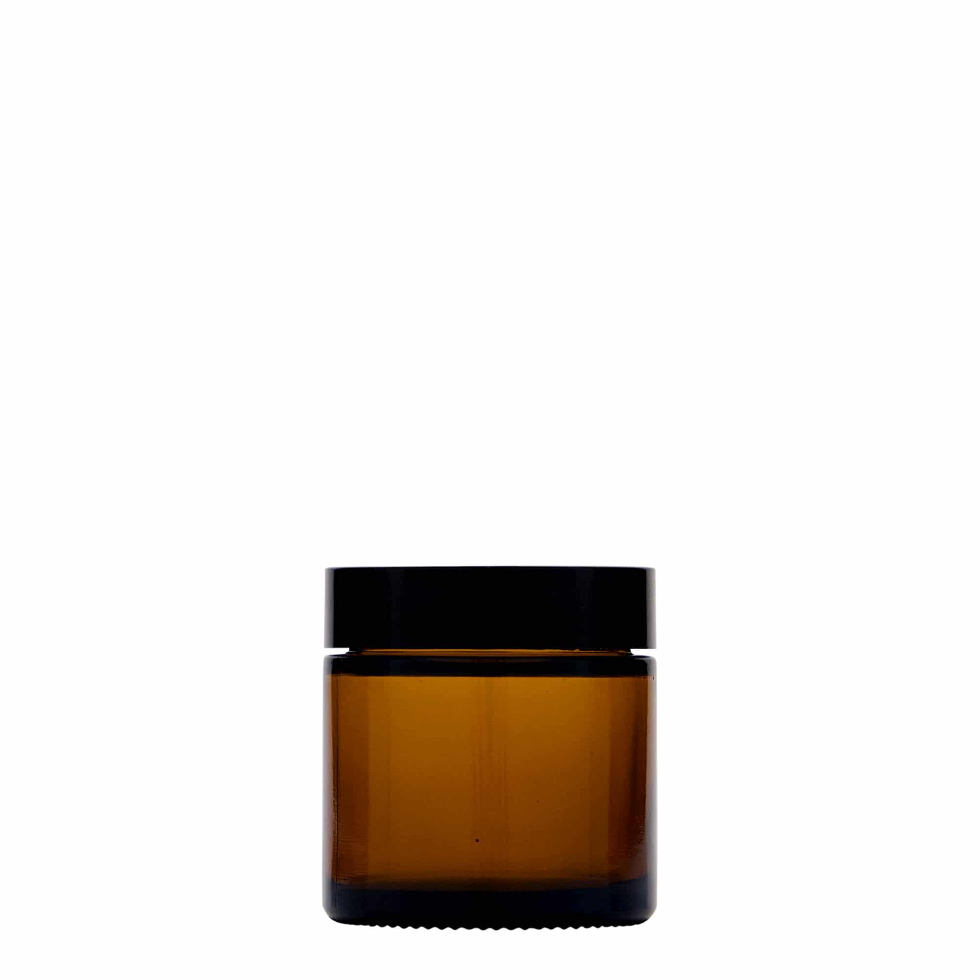 60 ml borcan „Brown Line”, sticlă, maro, deschidere: capac cu filet