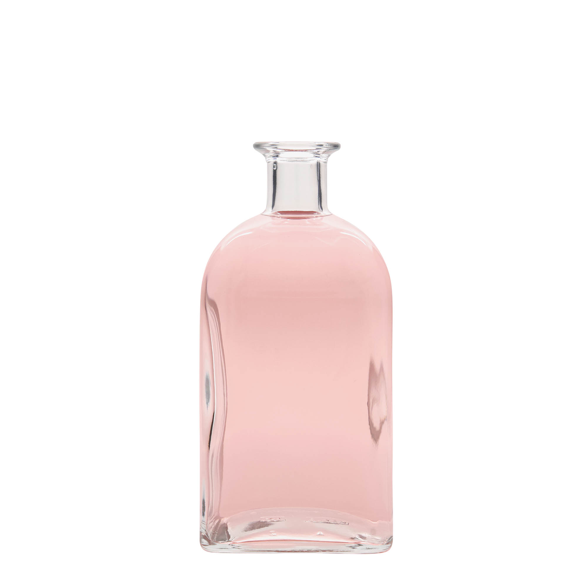 Sticlă de sticlă de 700 ml Apotheker Carré, pătrată, gura: dop de plută