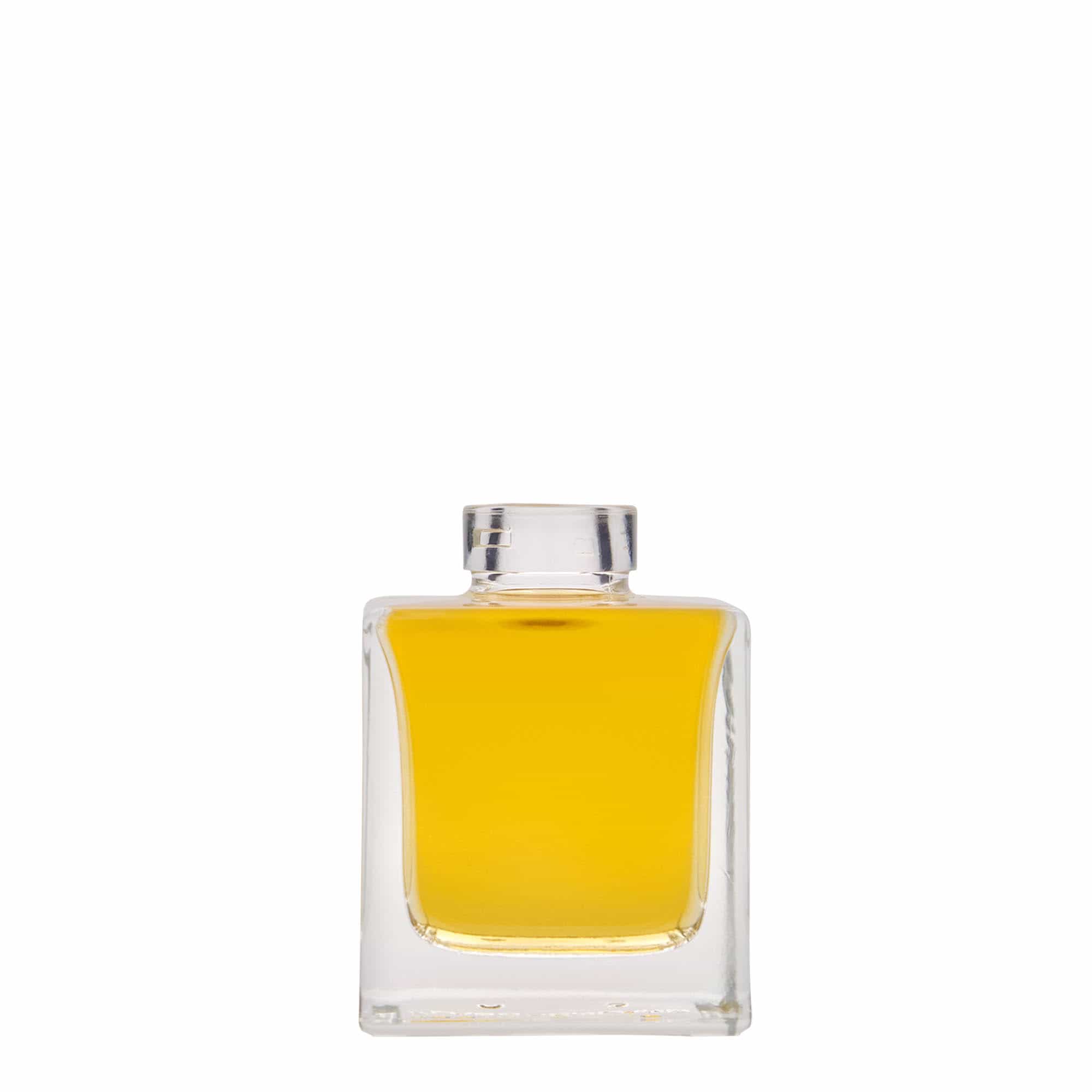 Sticlă de sticlă de 100 ml „Cube”, pătrată, gură: dop de plută