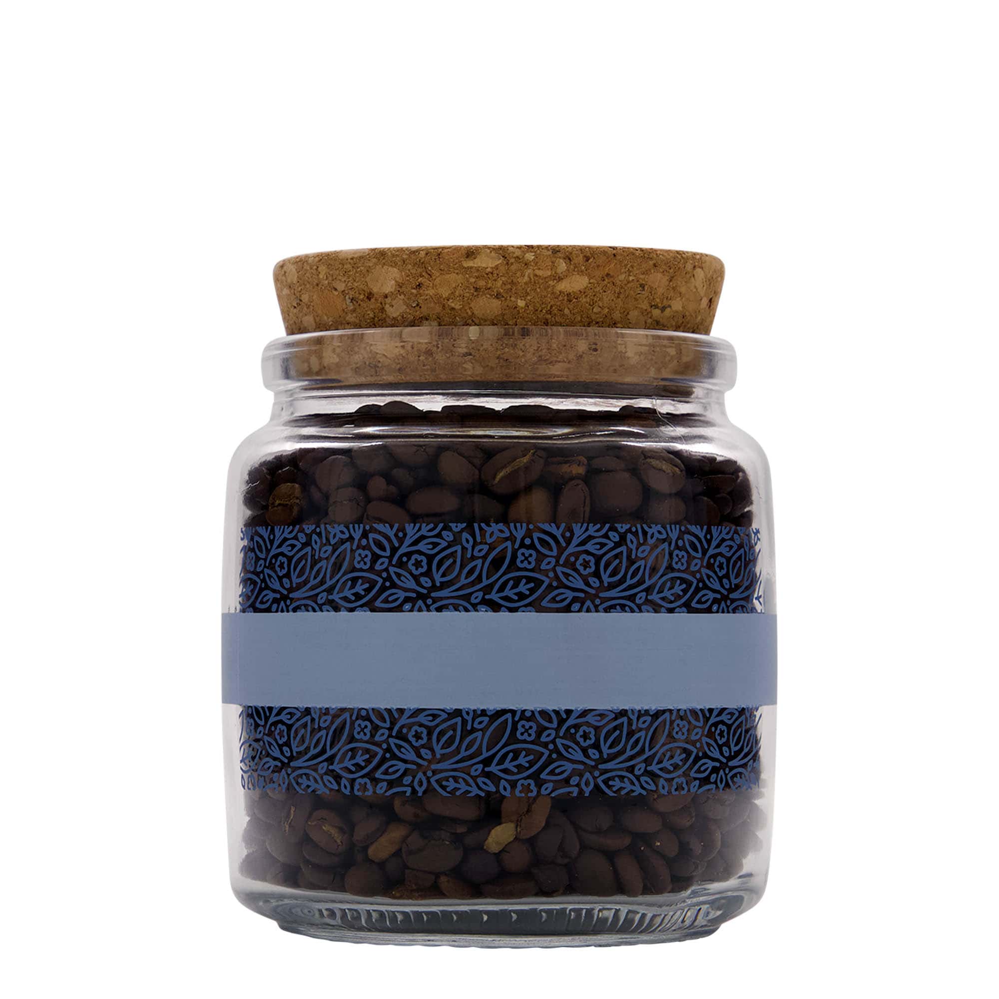 750 ml sticlă cu dop de plută „Giara”, motiv: Naturalmente blu, gura: plută