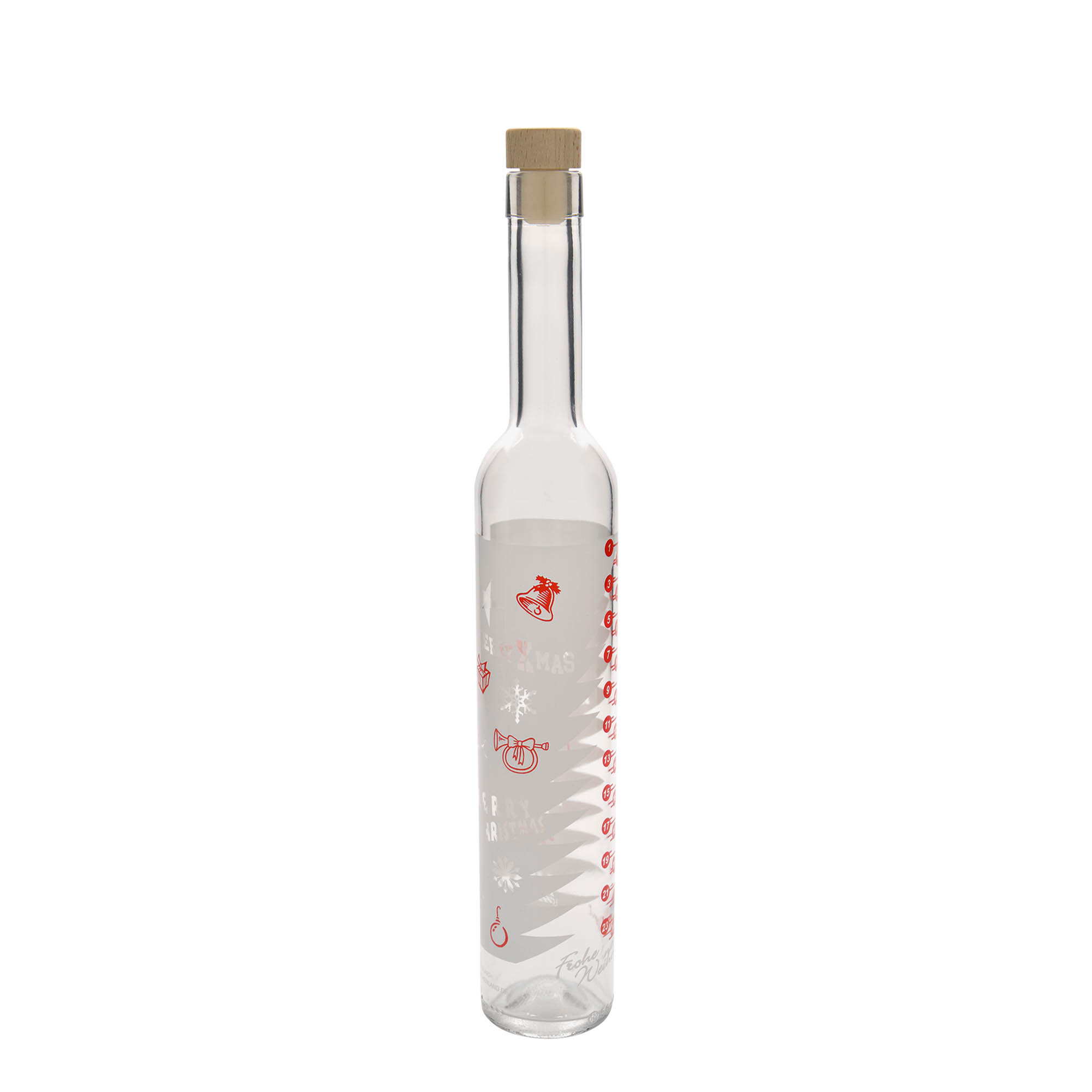Sticlă de sticlă de 500 ml Maximo imprimată „Calendar de Advent”, gura: dop de plută