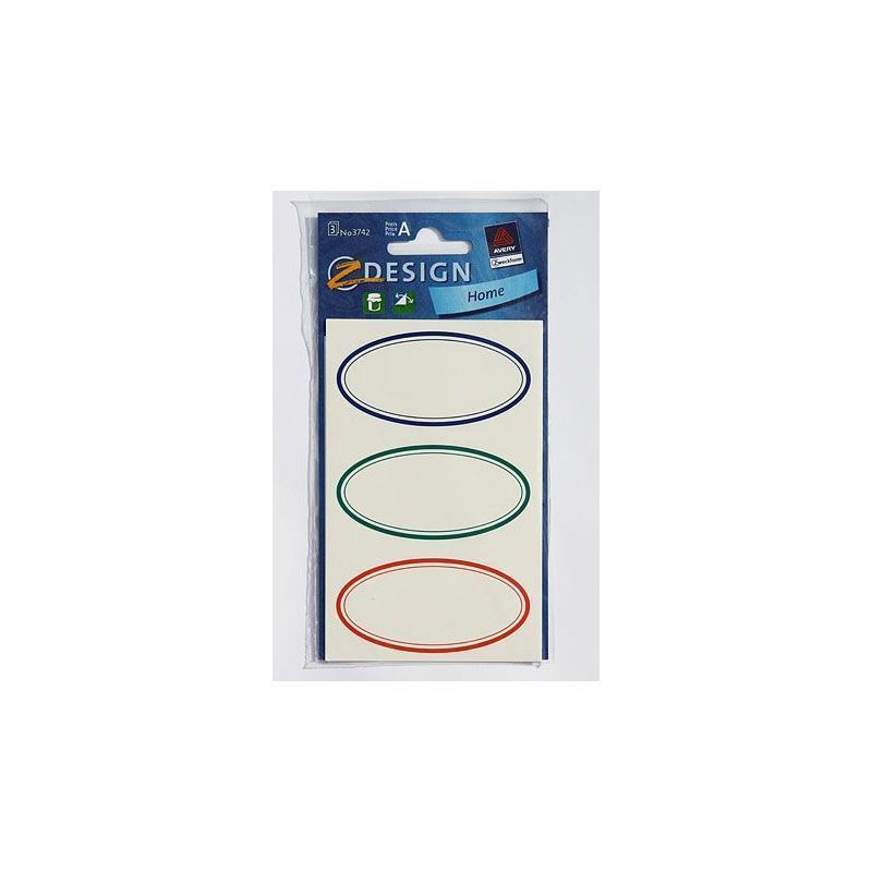 Zweckform etichete „Rama colorată”, oval, hârtie, multicolor