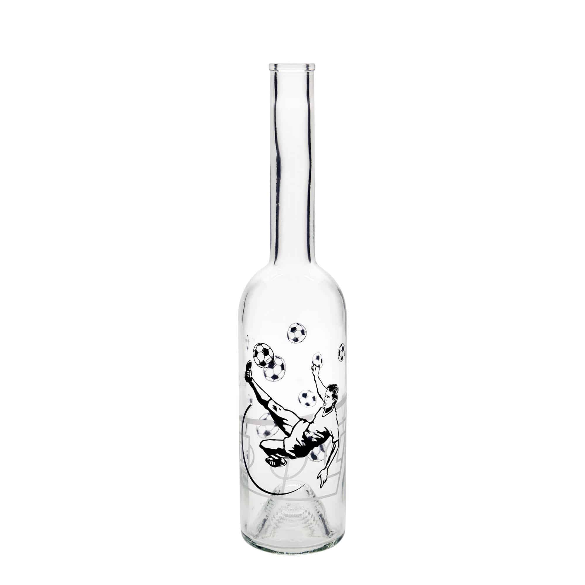 Sticlă de sticlă de 500 ml „Opera”, motiv: jucător de fotbal, gura: dop de plută