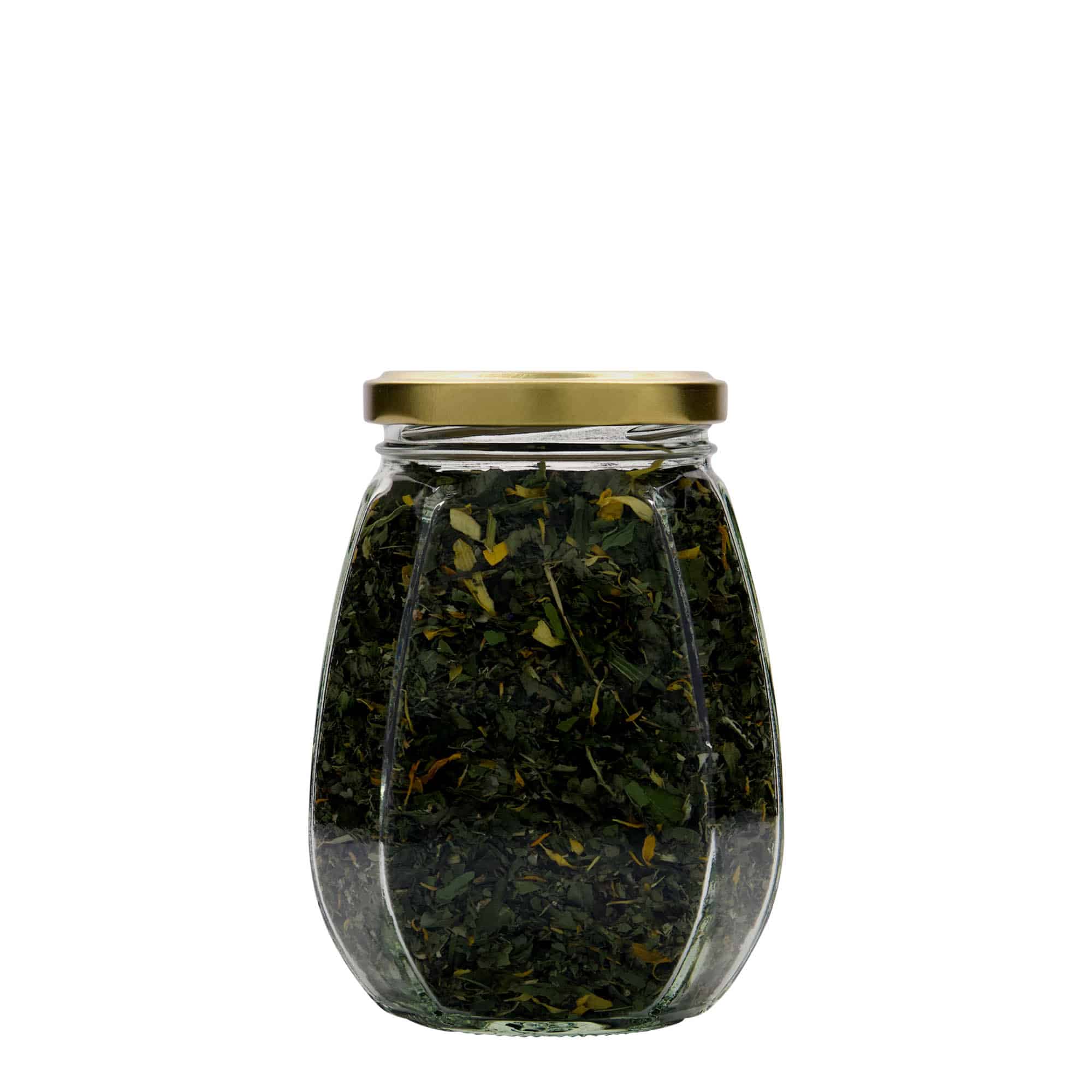 385 ml borcan pentru bijuterii, hexagonal, gura: Twist-Off (TO 63)